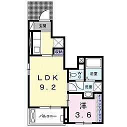 ガーデンコート 1Kの間取図画像