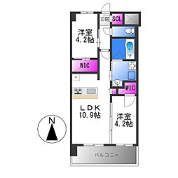 京阪本線 関目駅 徒歩3分の賃貸マンション 9階2LDKの間取り