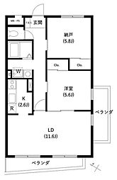 サンセゾンアイ 3階1SLDKの間取り