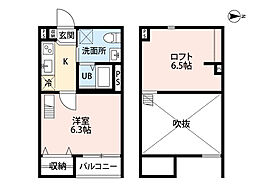 阪急神戸本線 武庫之荘駅 徒歩16分の賃貸アパート 1階1Kの間取り