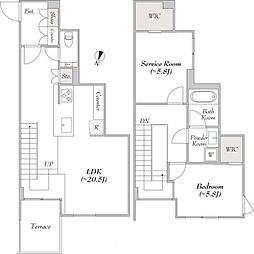 ルミークアン目黒 地下2階1SLDKの間取り