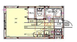 プライムテラス小田急相模原I A棟 1階ワンルームの間取り