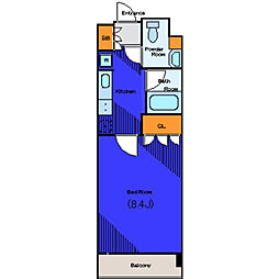 新交通ゆりかもめ 芝浦ふ頭駅 徒歩12分の賃貸マンション 6階1Kの間取り