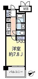 グランヴァン王子 1Kの間取図画像