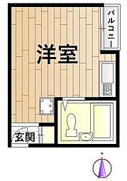 チェレスタ元住吉 ワンルームの間取図画像