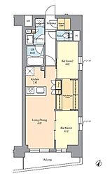 杉並区荻窪2丁目マンション 2LDKの間取図画像