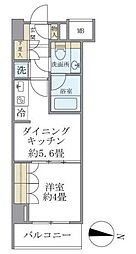 ParkSphere中野富士見町 1DKの間取図画像