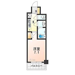 プレデコート西京極 1Kの間取図画像