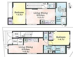 シャロンスプリング 1階1LDKの間取り