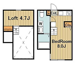 スタークラウド矢部 1Kの間取図画像