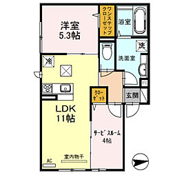 阪急神戸本線 塚口駅 徒歩12分の賃貸アパート 1階1SLDKの間取り