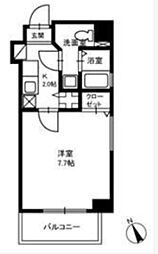 ライツェント築地 1Kの間取図画像