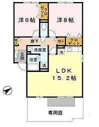 セジュール又巳E棟 2LDKの間取図画像