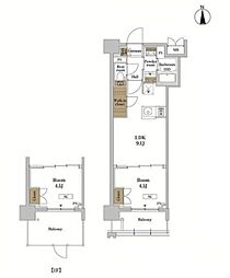 ＲＪＲプレシア蒲田 6階1LDKの間取り