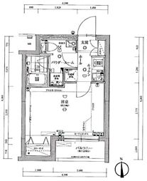 スパシエアルカーノ府中 2階1Kの間取り