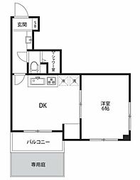 ライオンズマンション自由が丘 1DKの間取図画像