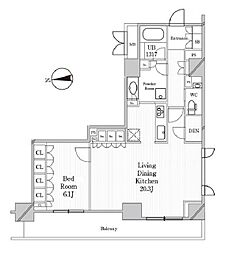 JPノイエ恵比寿西 3階1LDKの間取り