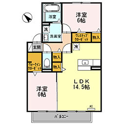 パシオーネB 2LDKの間取図画像