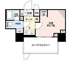 プレール・ドゥーク戸越銀座通り 7階1Kの間取り