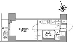 コンフォリア・リヴ八丁堀 1Kの間取図画像