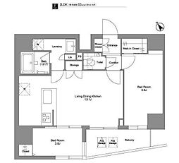 ＢＰＲレジデンス田端 4階2LDKの間取り