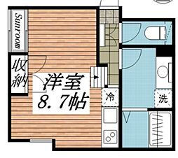 ラピス上北沢2 ワンルームの間取図画像