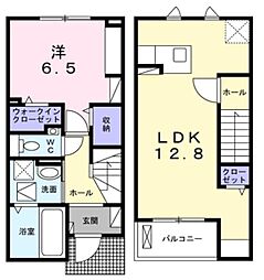 ル・シエル　クレール 1階1LDKの間取り