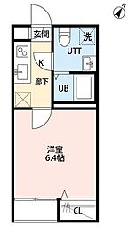 ポルトボヌール柏 1Kの間取図画像