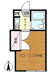 JR埼京線 十条駅 徒歩4分の賃貸アパート 2階1Kの間取り