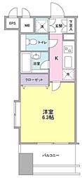 プロスペクトグラーサ広尾 1Kの間取図画像