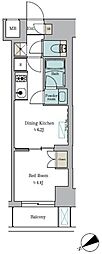 ブリリアイスト門前仲町 1DKの間取図画像