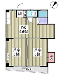 小台橋マンション 2DKの間取図画像