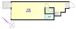 新宿フラワーハイホーム 3階ワンルームの間取り