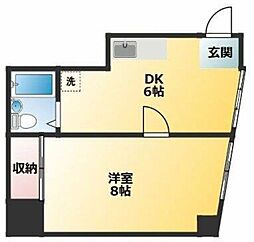 マツバビル 1DKの間取図画像