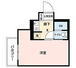 ダイホープラザ千歳烏山A ワンルームの間取図画像
