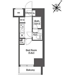 スタイリオフィット溝の口 3階1Kの間取り