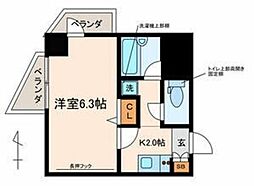 エクセリア馬込 1Kの間取図画像