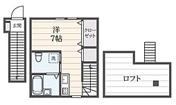 ZestMusako ワンルームの間取図画像