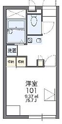レオパレスセレブ 1Kの間取図画像