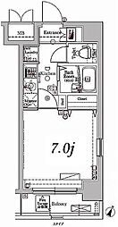 AXAS新宿若松町Sta. 1Kの間取図画像