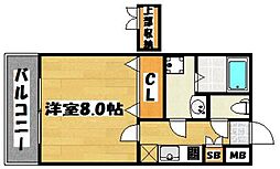 クレスティアステージア天神 1Kの間取図画像