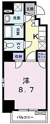 ヒルクレスト広尾 1Kの間取図画像