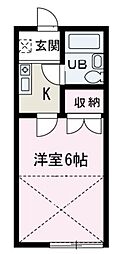 スプリングヒル1 1Kの間取図画像