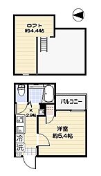 WillowS沼袋 3階1Kの間取り