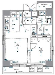 パティーナ月島 9階1LDKの間取り