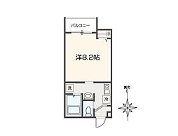 MELDIA東青梅 1階1Kの間取り