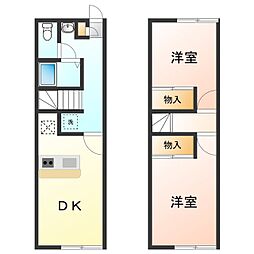レオパレスラメール 2DKの間取図画像