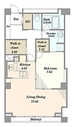 HIROOAPARTMENT 1LDKの間取図画像