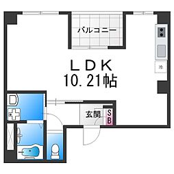 ヴィラペントハウス堺東 ワンルームの間取図画像