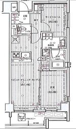 Rwelle川崎Palazzo 1LDKの間取図画像